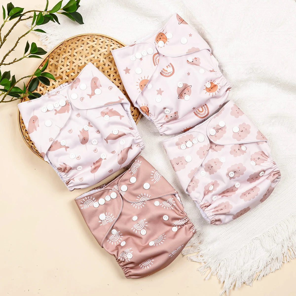 HappyFlute New Full Print Ecological Suede Inner Baby Pocket Diaper Washable&Reusable Cloth Baby Nappy Fit 3-15kg Baby
