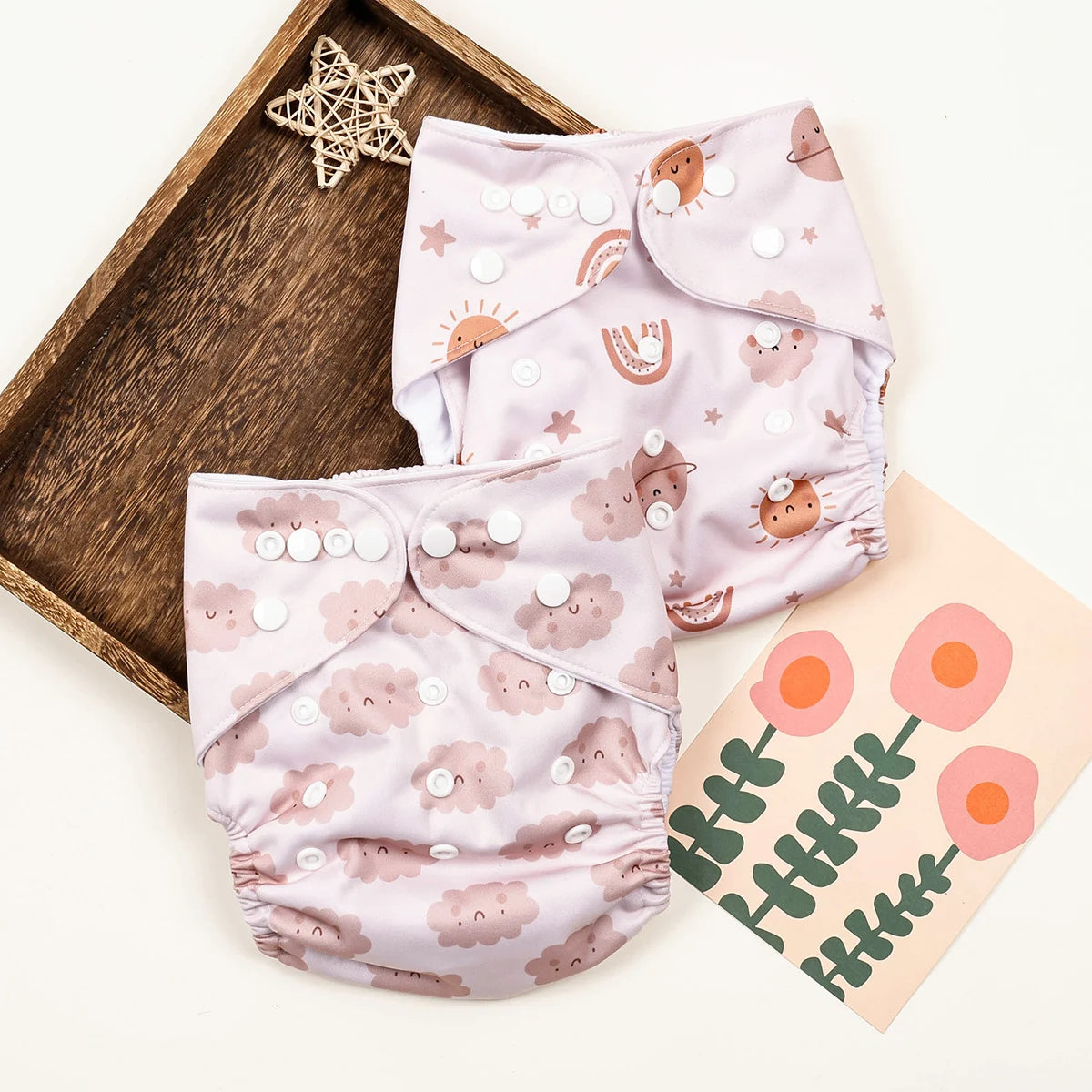 HappyFlute New Full Print Ecological Suede Inner Baby Pocket Diaper Washable&Reusable Cloth Baby Nappy Fit 3-15kg Baby