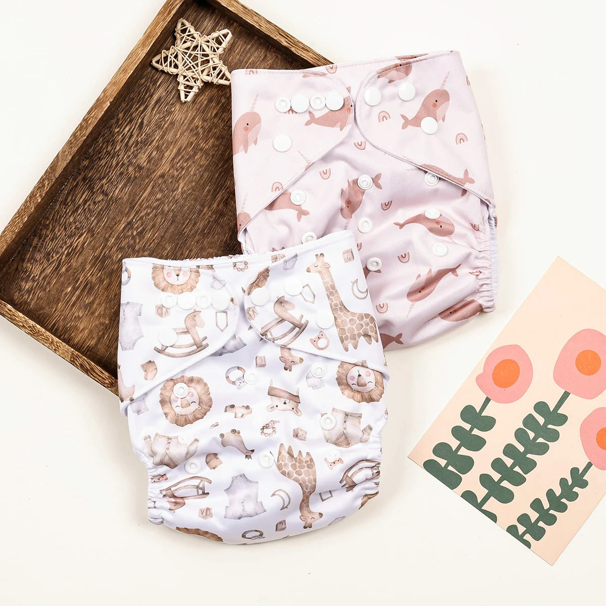 HappyFlute New Full Print Ecological Suede Inner Baby Pocket Diaper Washable&Reusable Cloth Baby Nappy Fit 3-15kg Baby