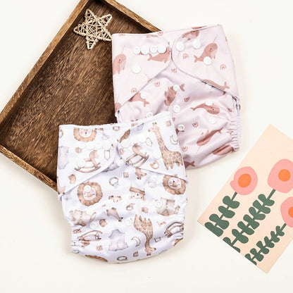 HappyFlute New Full Print Ecological Suede Inner Baby Pocket Diaper Washable&Reusable Cloth Baby Nappy Fit 3-15kg Baby