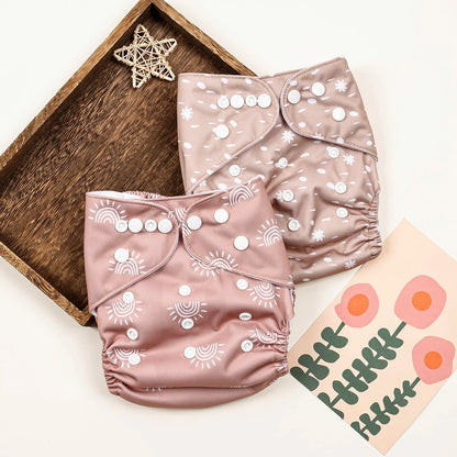 HappyFlute New Full Print Ecological Suede Inner Baby Pocket Diaper Washable&Reusable Cloth Baby Nappy Fit 3-15kg Baby