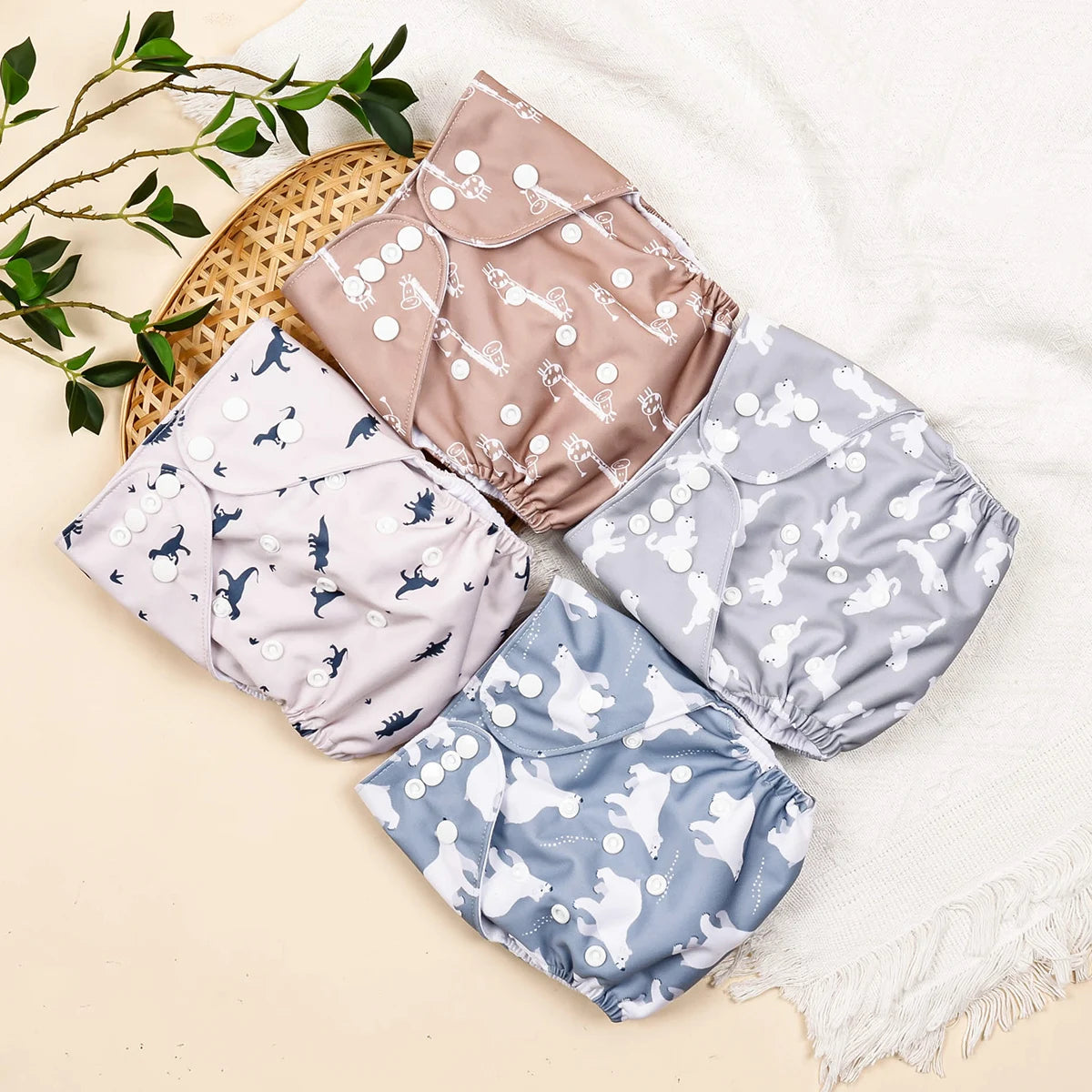 HappyFlute New Full Print Ecological Suede Inner Baby Pocket Diaper Washable&Reusable Cloth Baby Nappy Fit 3-15kg Baby