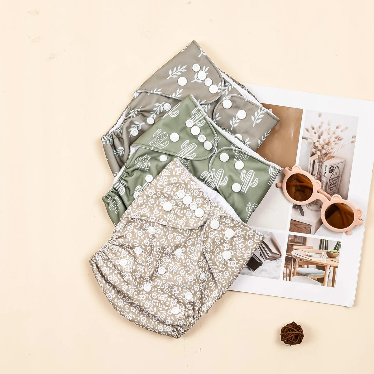 HappyFlute New Full Print Ecological Suede Inner Baby Pocket Diaper Washable&Reusable Cloth Baby Nappy Fit 3-15kg Baby